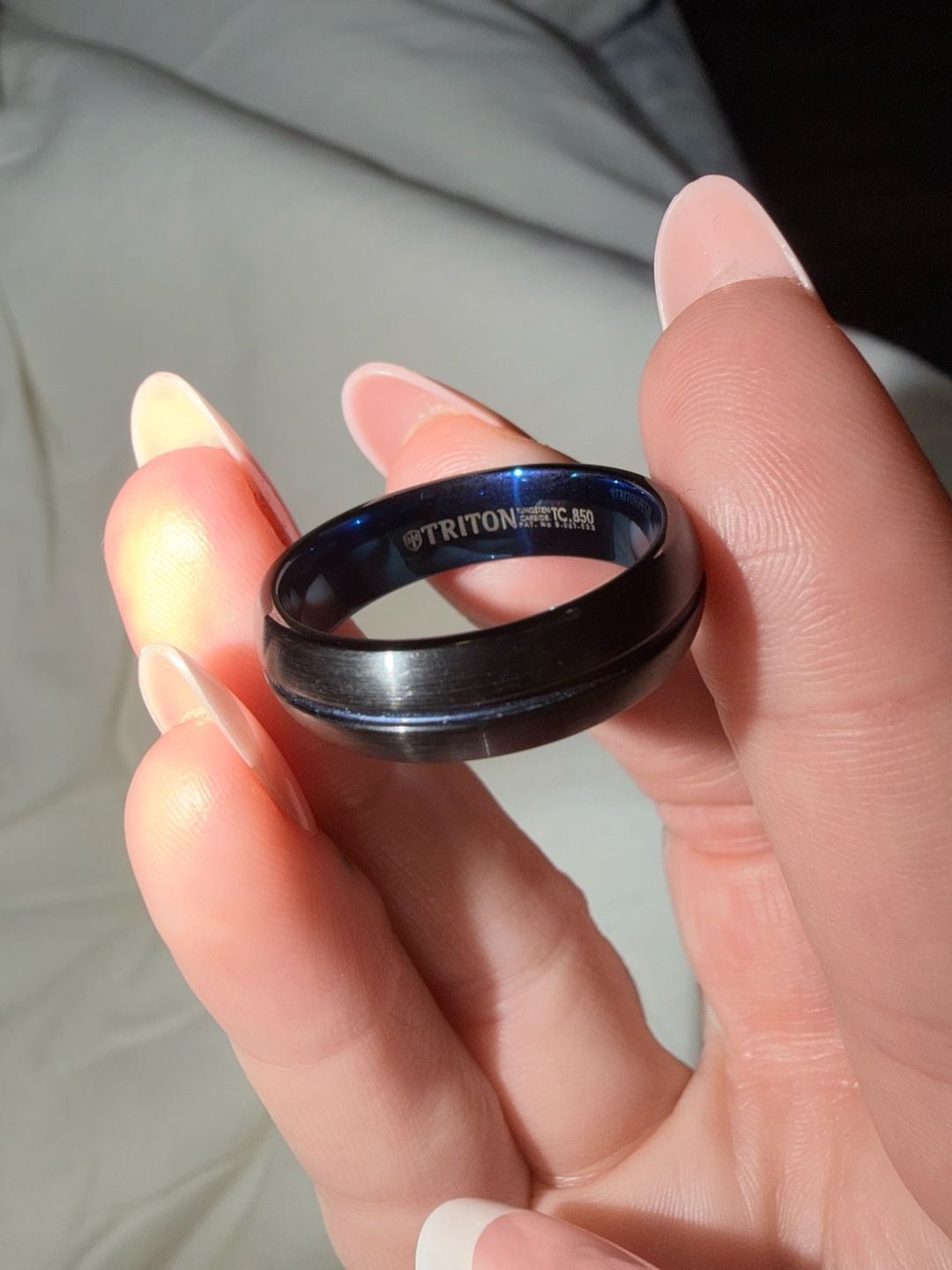 Triton Tungsten Carbide Ring TC.850 Black Blue Wedding Band 5