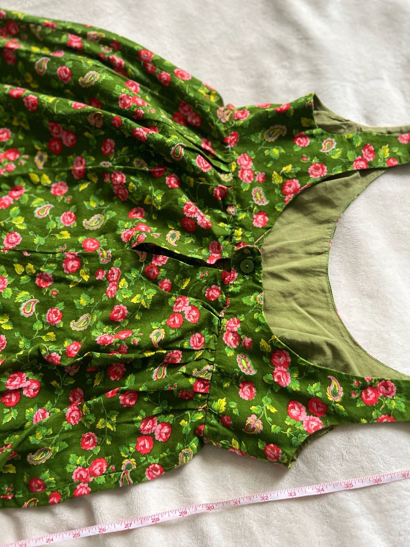 Vintage Emmaretta Floral Dress Green 8