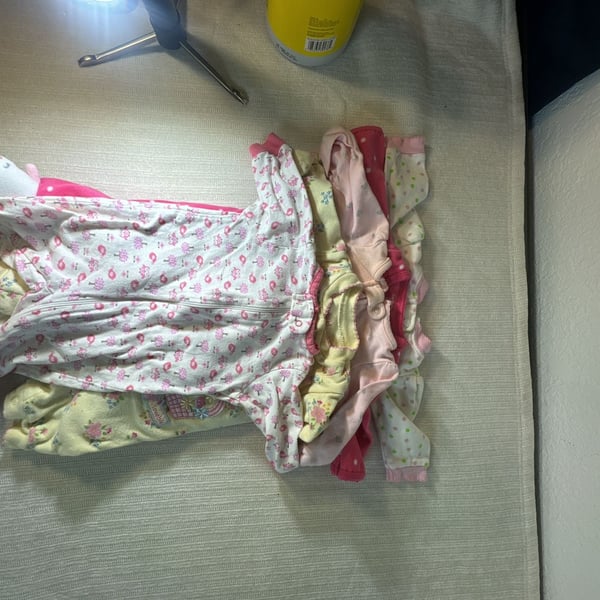 Carter's Baby Girls Sleepers Newborn Lot of 6 Footed Pajamas