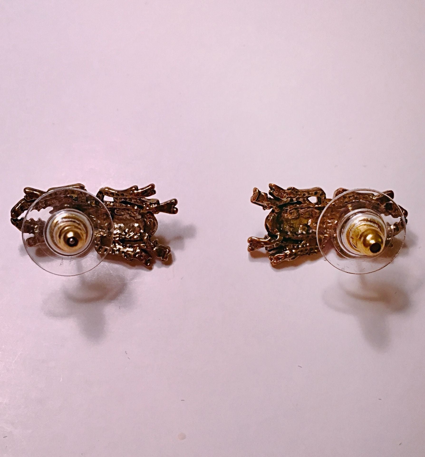 Gold & Bling Bettie Beatle Post Earrings 4