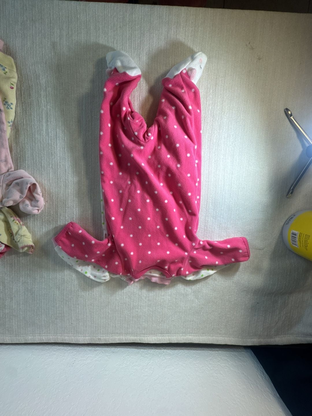 Carter's Baby Girls Sleepers Newborn Lot of 6 Footed Pajamas 7