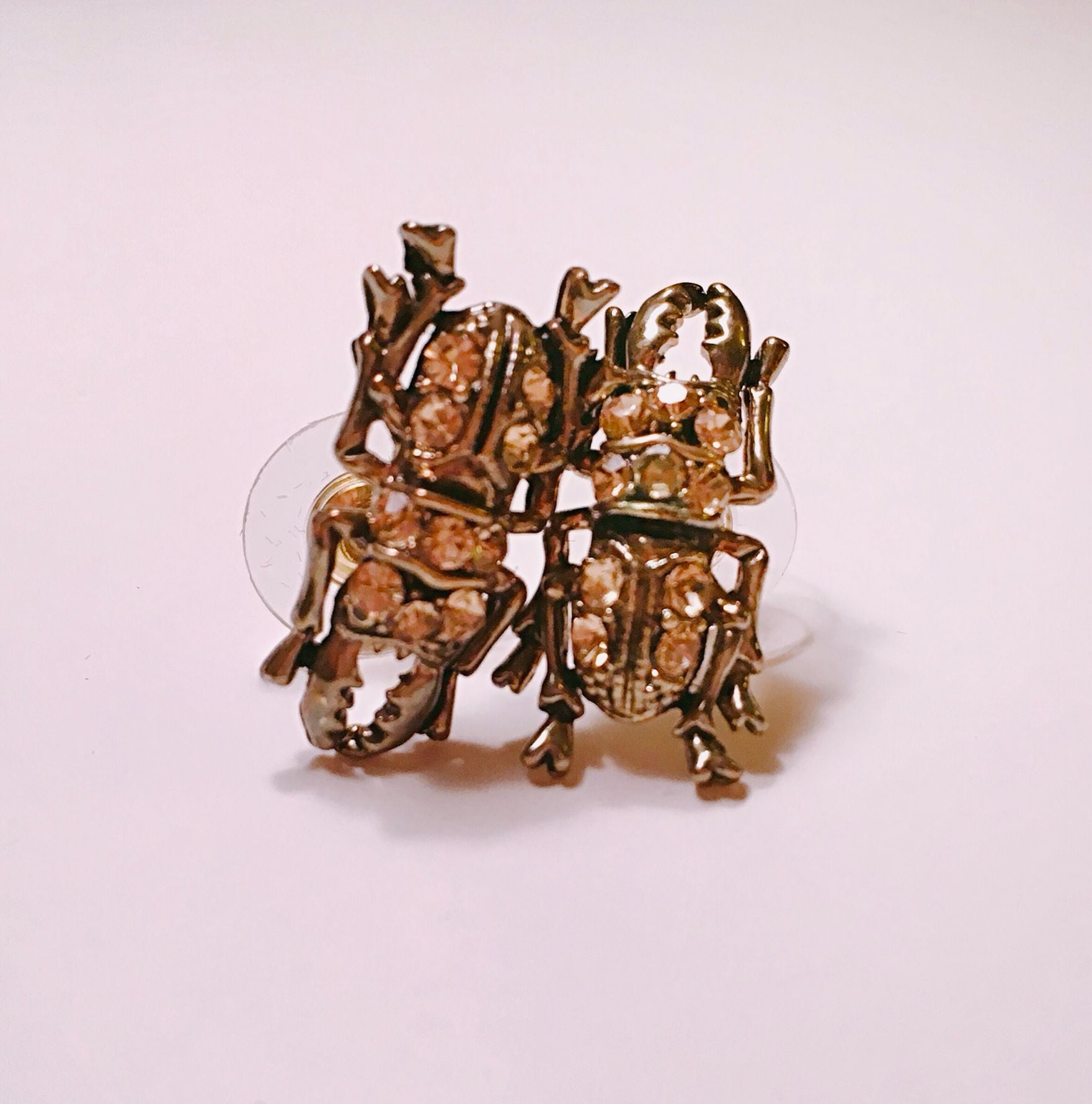 Gold & Bling Bettie Beatle Post Earrings 2