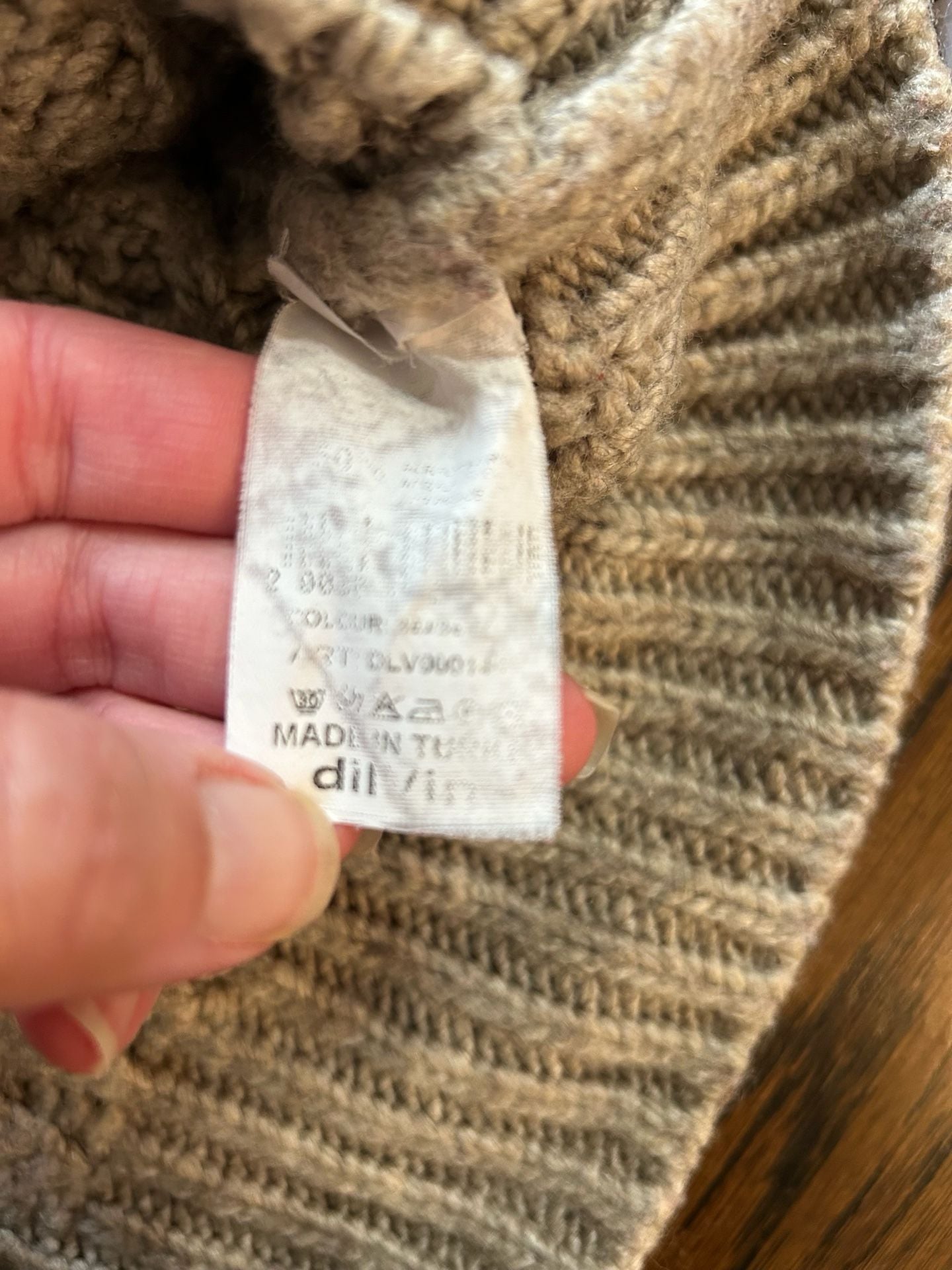 Dilvin Moto Cable Knit Sweater Beige 7