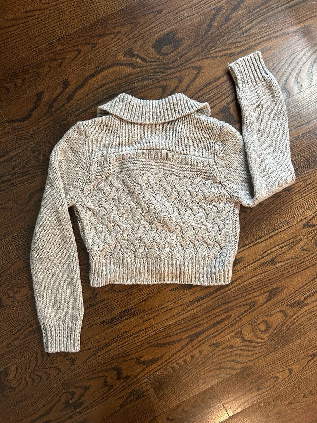 Dilvin Moto Cable Knit Sweater Beige 8