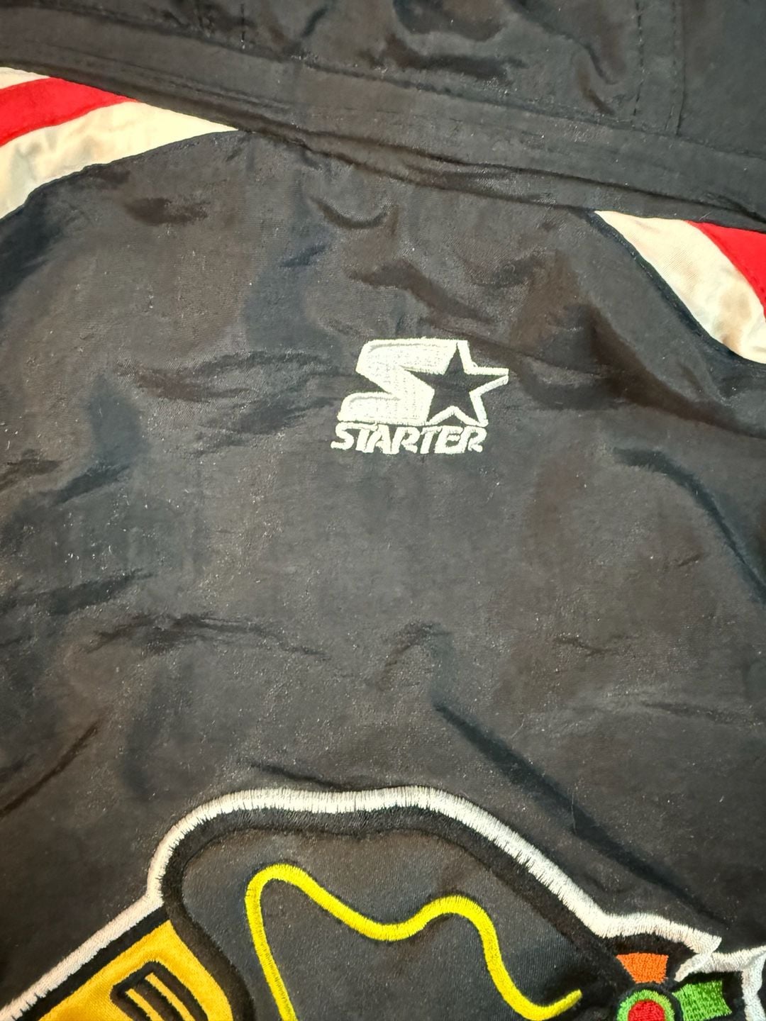 Starter Chicago Blackhawks Winter Jacket Size XL Black NHL Hockey Puffer#136 11