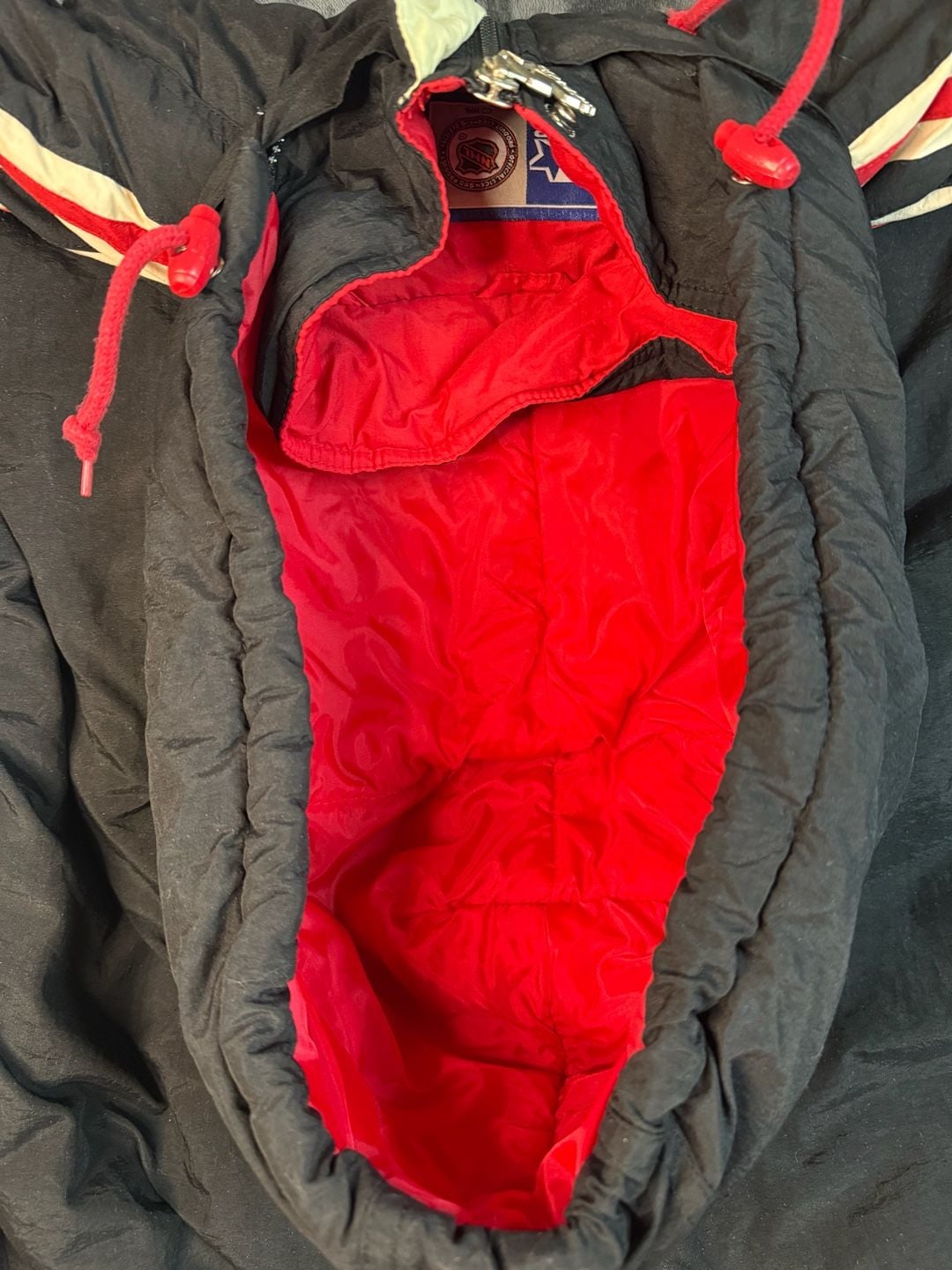 Starter Chicago Blackhawks Winter Jacket Size XL Black NHL Hockey Puffer#136 12