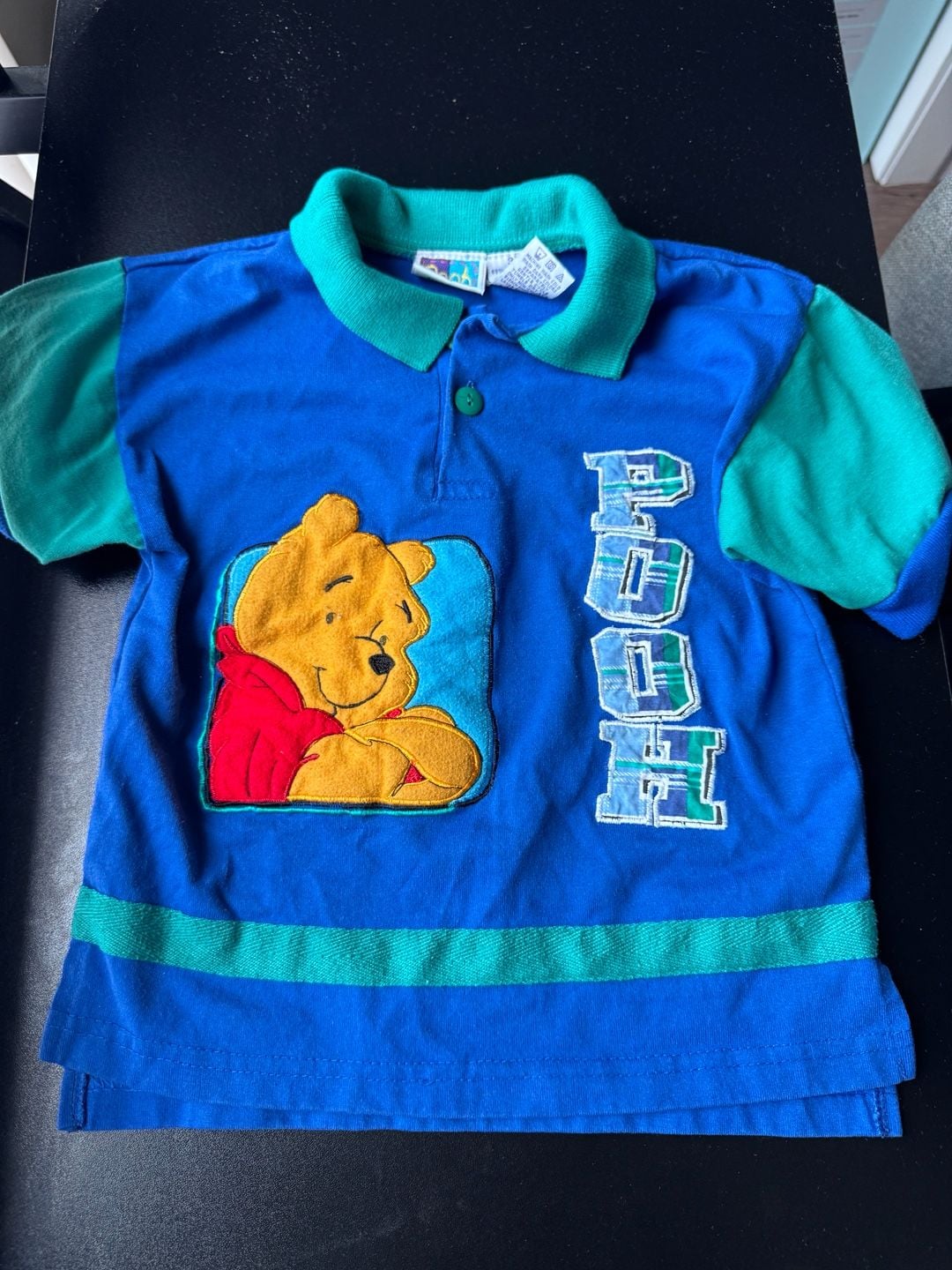 Vintage 1990's Winnie The Pooh Boys 3T Stitched On Shirt with Collar 1