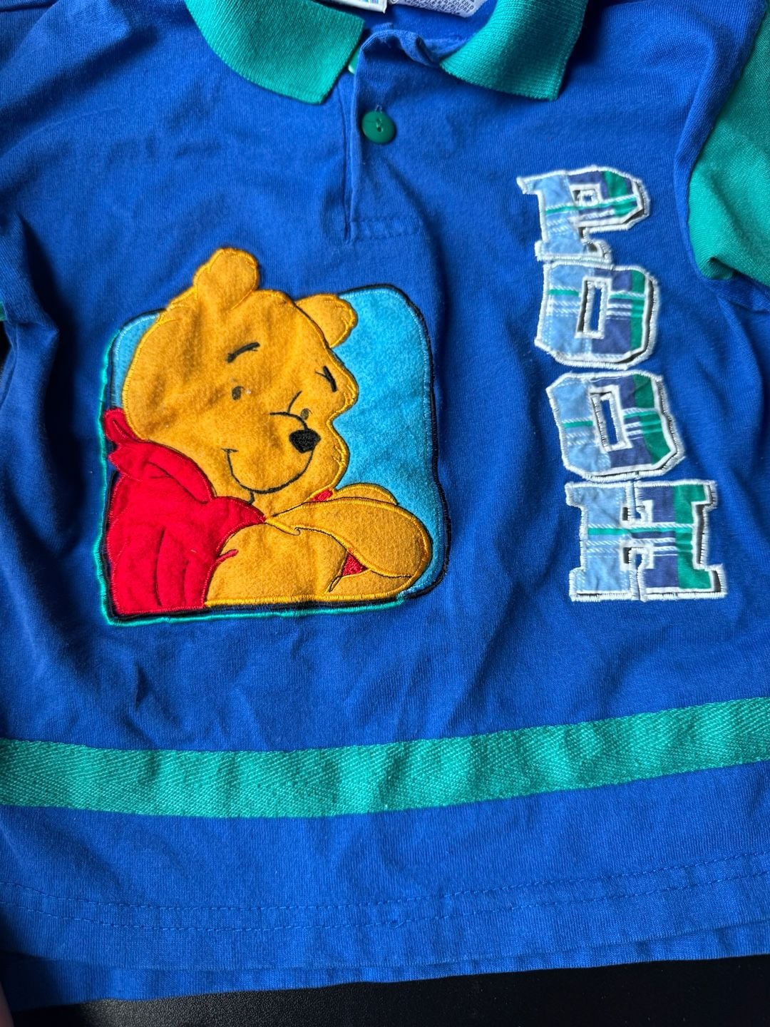 Vintage 1990's Winnie The Pooh Boys 3T Stitched On Shirt with Collar 3