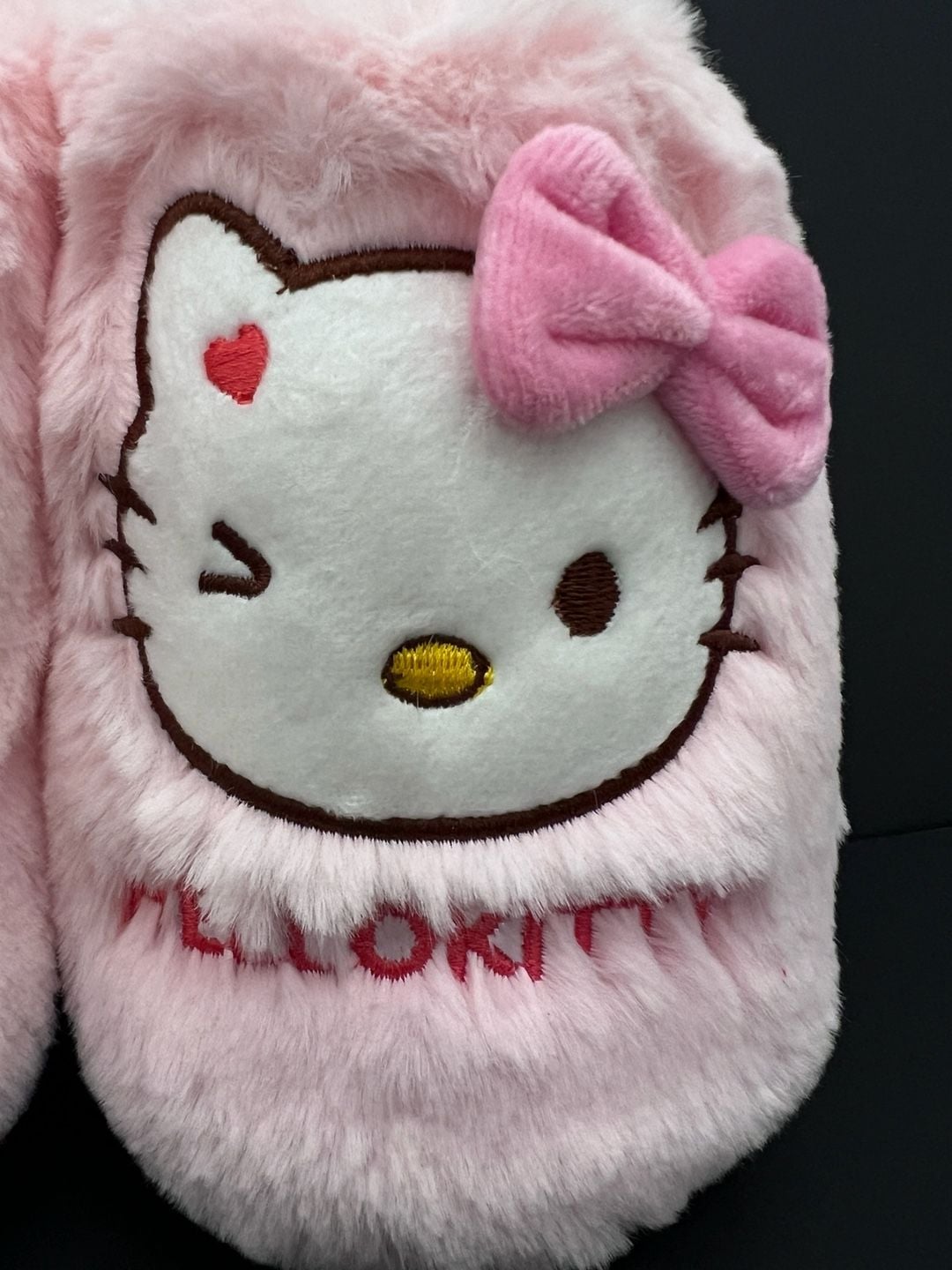 Sanrio Hello Kitty Slippers Size 9 (fit like 8.5) Pink Fuzzy Plush 3