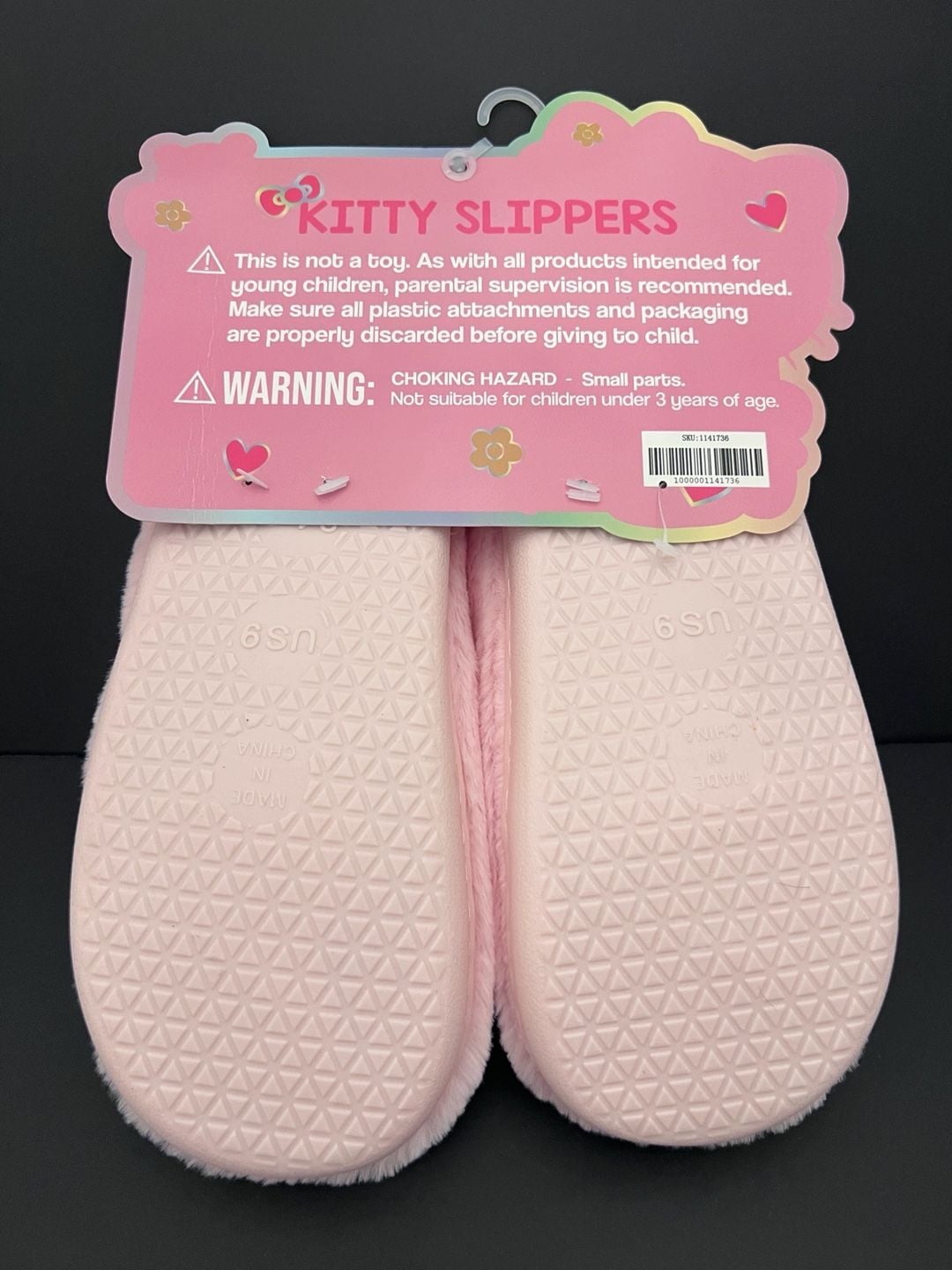 Sanrio Hello Kitty Slippers Size 9 (fit like 8.5) Pink Fuzzy Plush 5