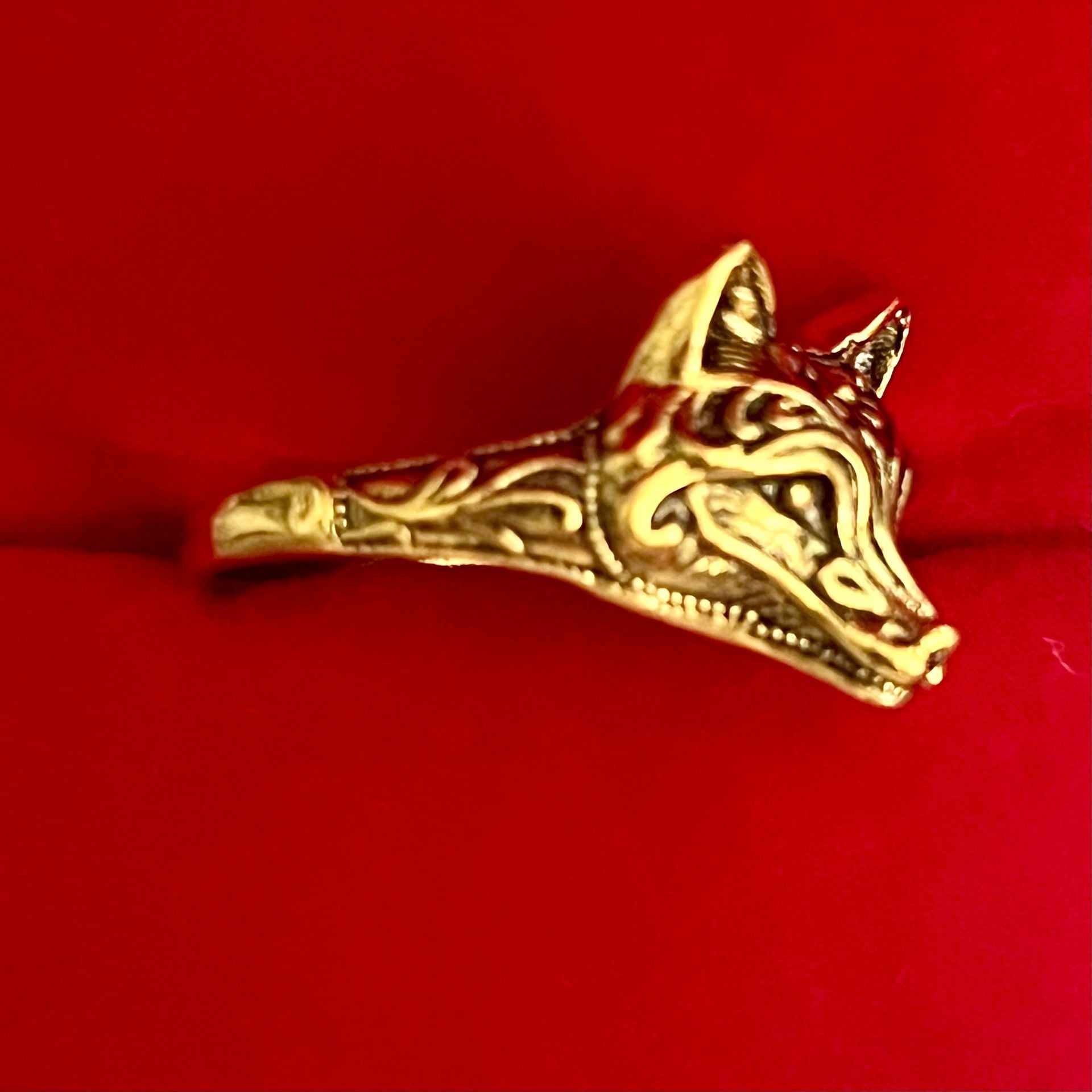 Burberry Prorsum Gold Fox Cocktail Ring Size 9 5