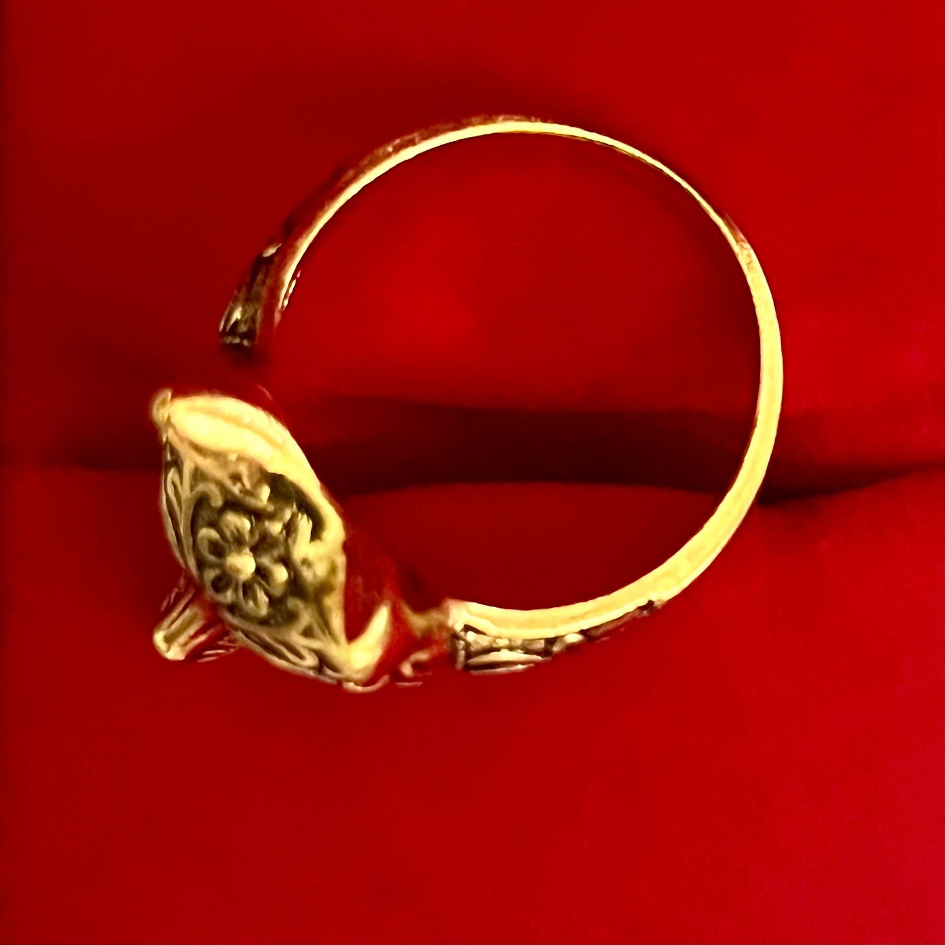 Burberry Prorsum Gold Fox Cocktail Ring Size 9 7