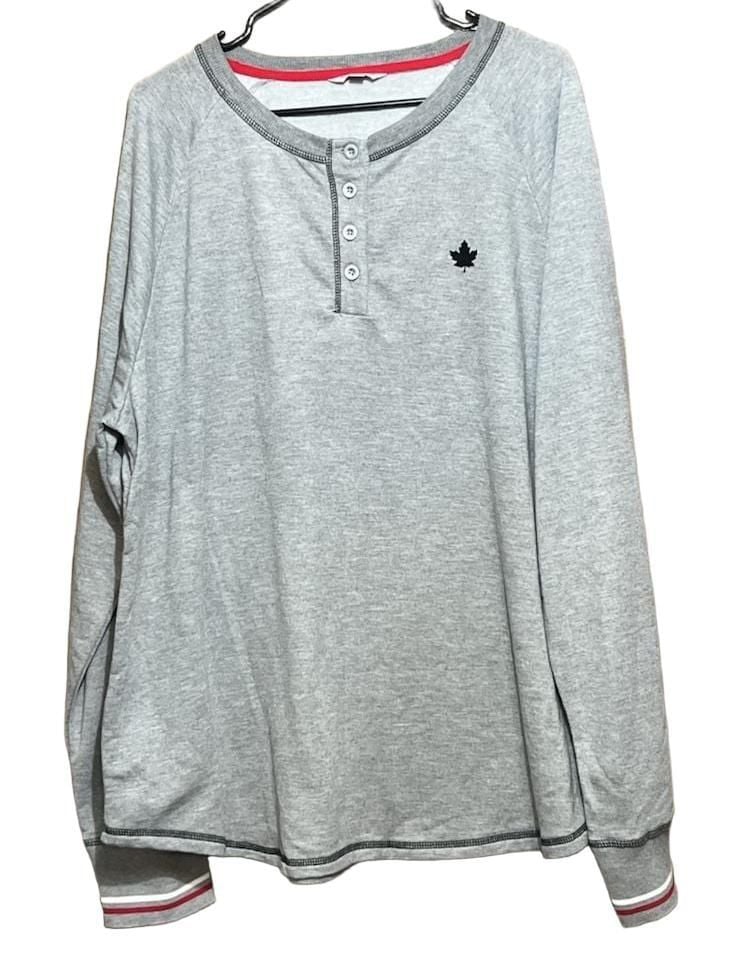 Canadiana Henley And Joggers Set Size XL/TG Gray Maple Leaf Lounge 1