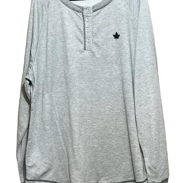 Canadiana Henley And Joggers Set Size XL/TG Gray Maple Leaf Lounge