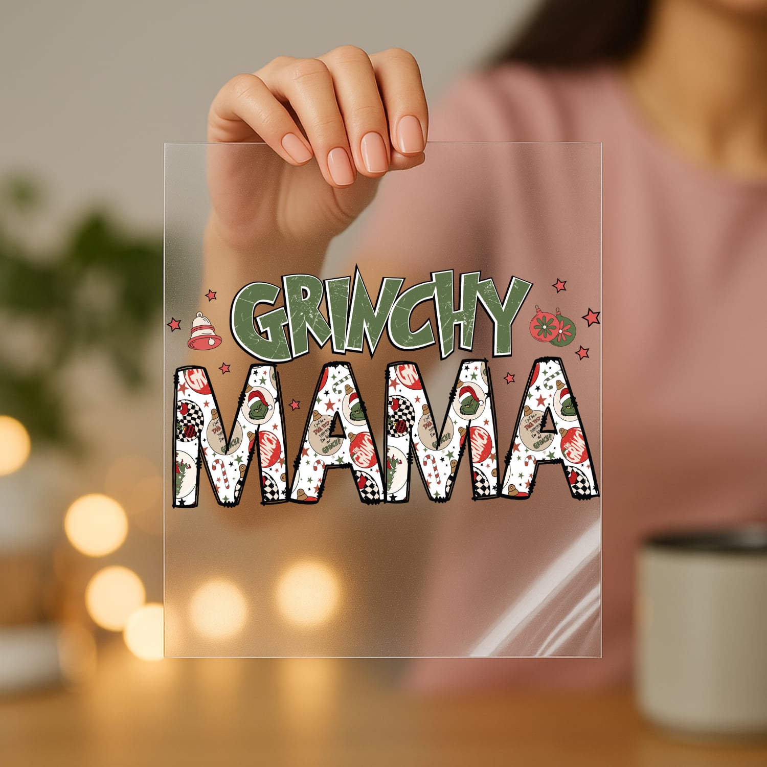 Grinchy Mini Grinchy Mama UV DTF Transfer Cup Decal Sheet Bundle 2