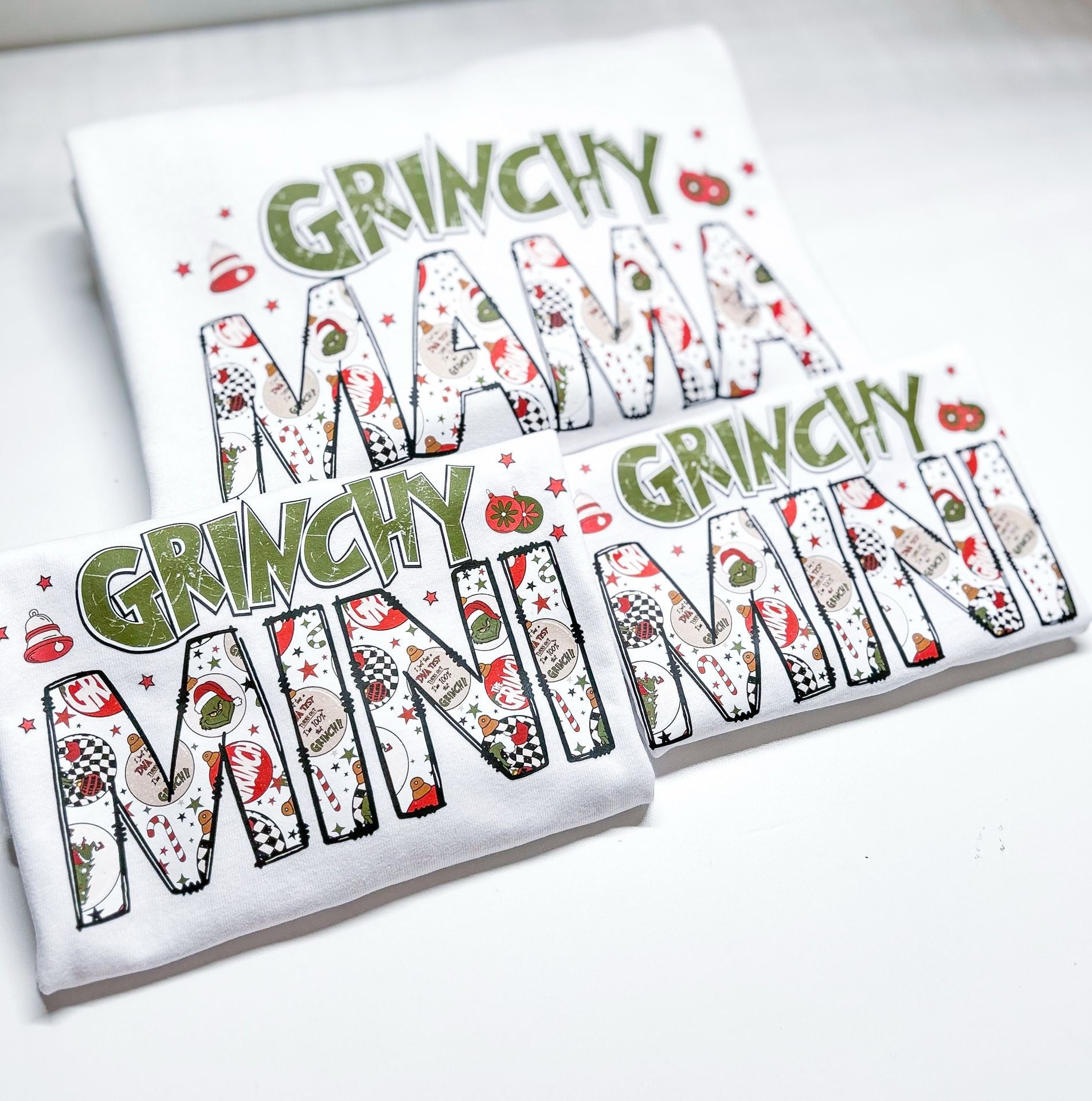 Grinchy Mini Grinchy Mama UV DTF Transfer Cup Decal Sheet Bundle 5