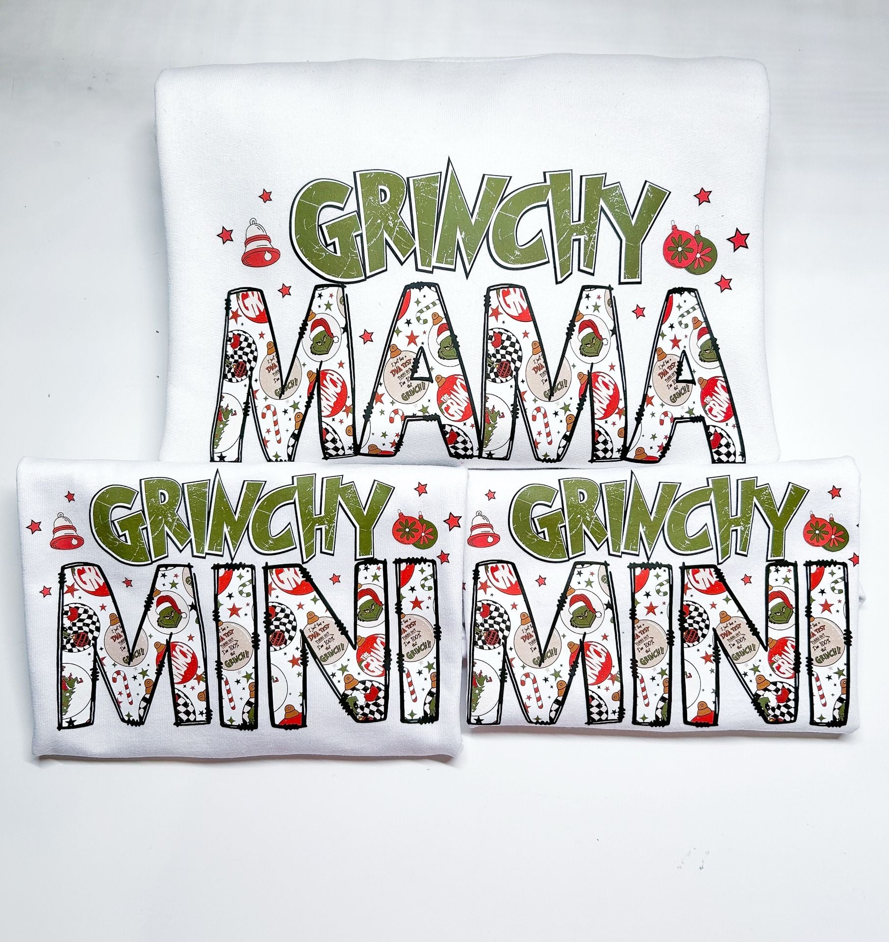 Grinchy Mini Grinchy Mama UV DTF Transfer Cup Decal Sheet Bundle 6