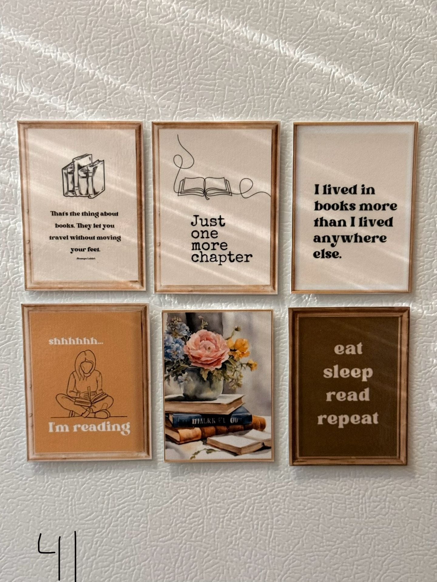 Book Lover Aesthetic Reading Quote Fridge Magnets Set 1