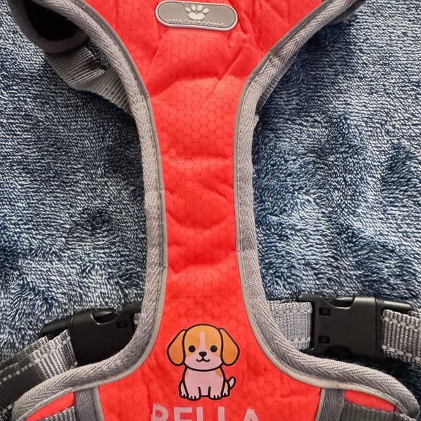 Love It Like A Family Personalized Dog Harness Orange Bella