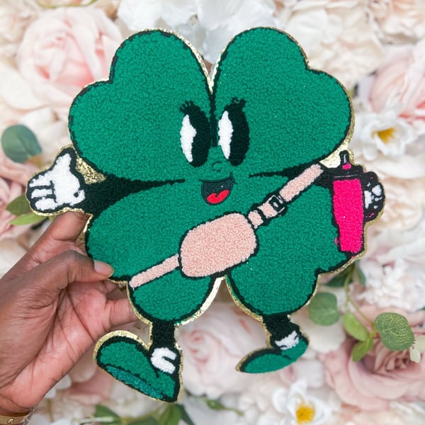 Shamrock Chenille Patch St Patricks Day Iron On