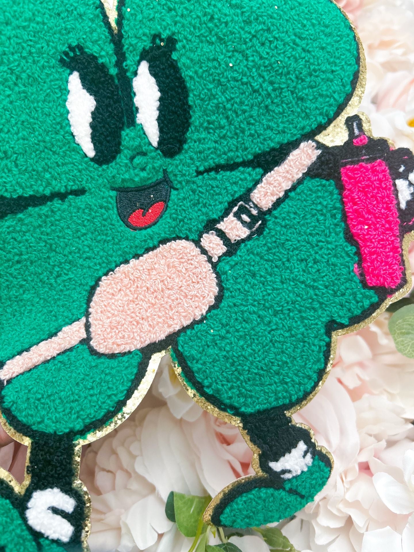 Shamrock Chenille Patch St Patricks Day Iron On 3