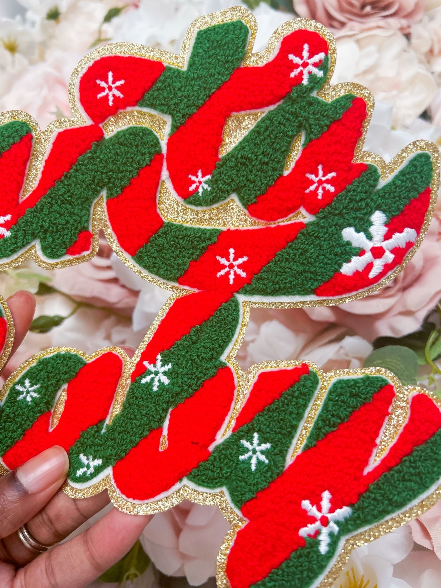 Santa Baby Chenille Iron On Patch Holiday Christmas 3