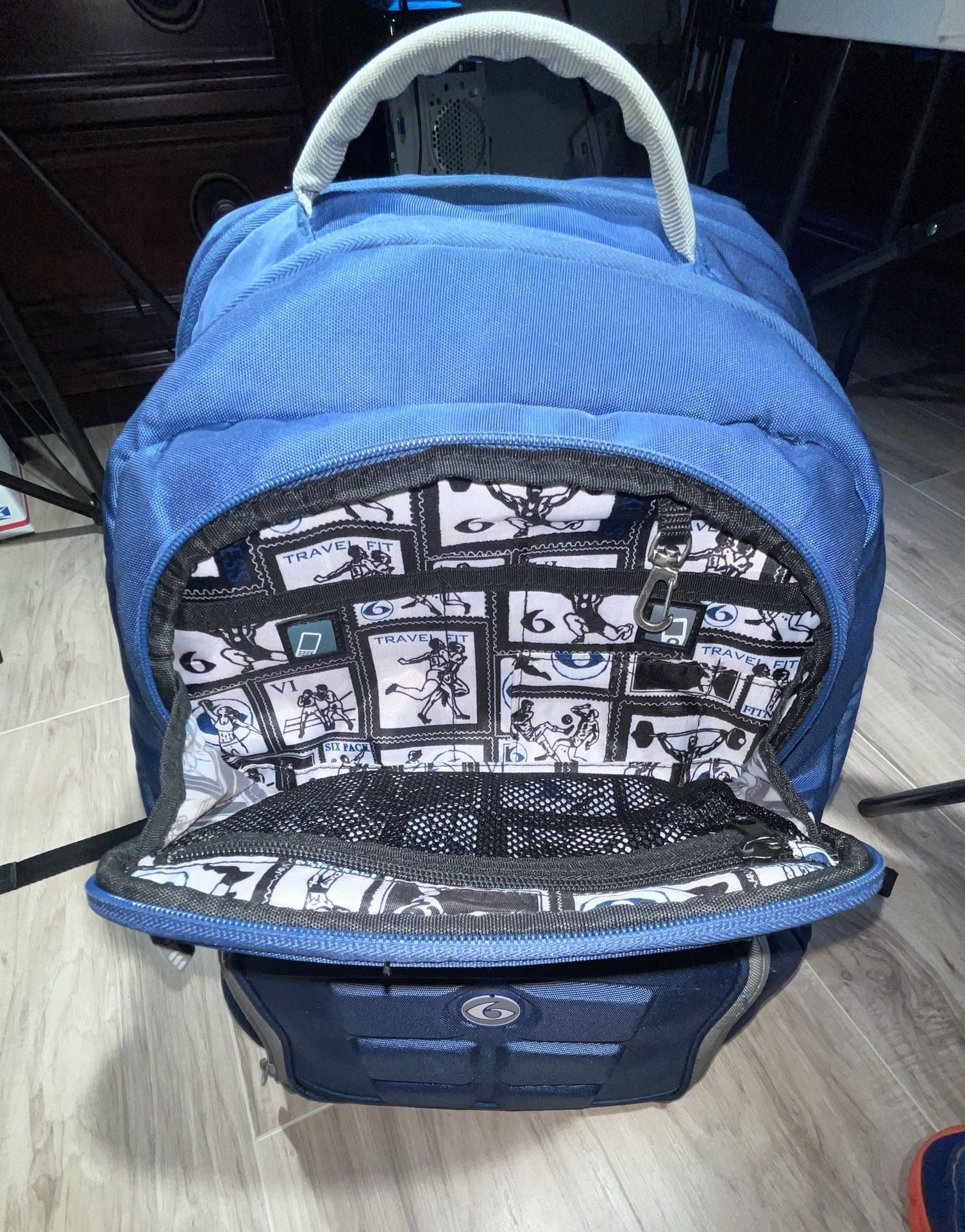 6 Pack Fitness Travel Fit Expedition Meal Management Backpack Blue  9