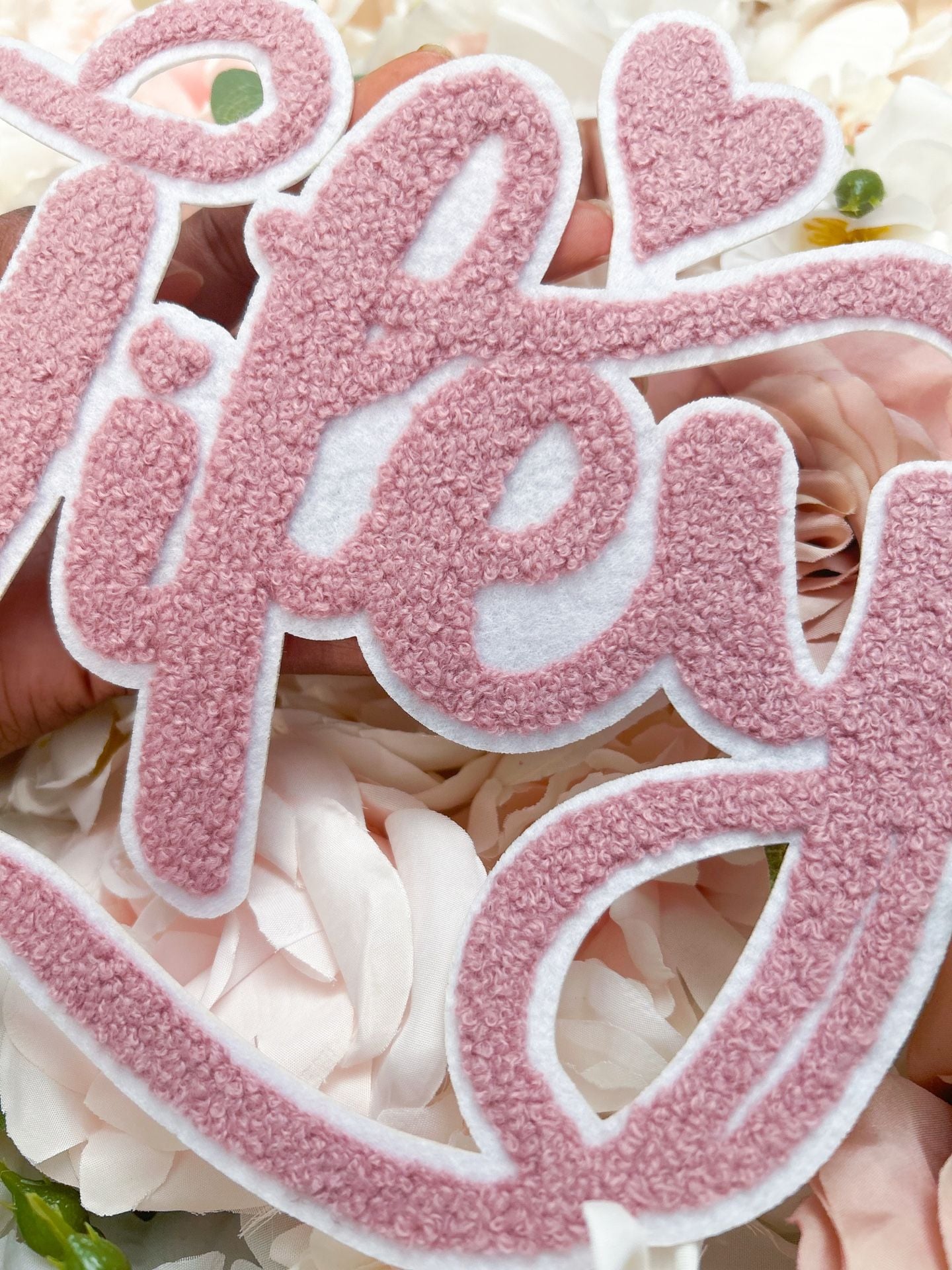 Wifey Pink Chenille Iron-On Patch, bridal shower patch 2