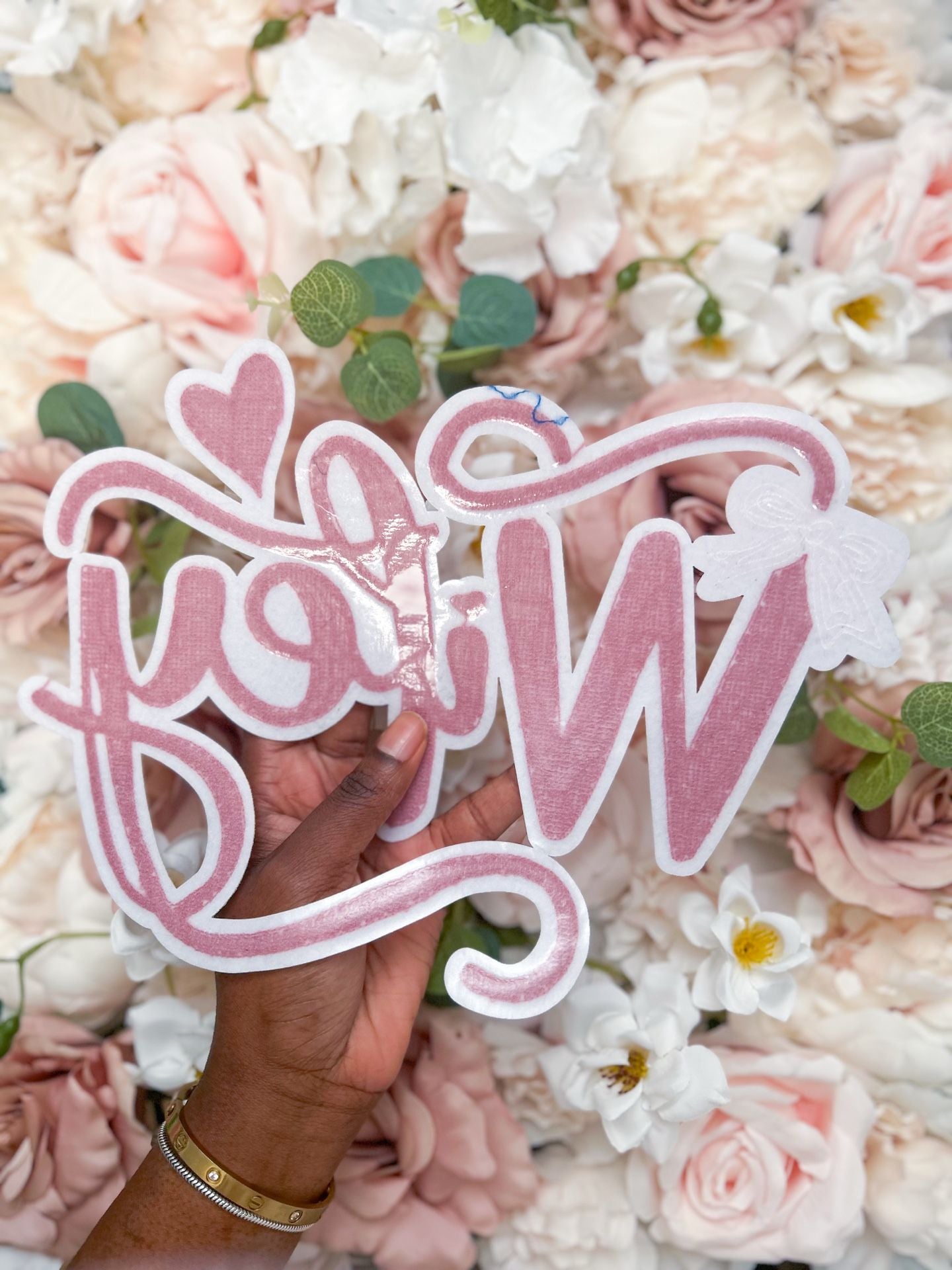 Wifey Pink Chenille Iron-On Patch, bridal shower patch 3