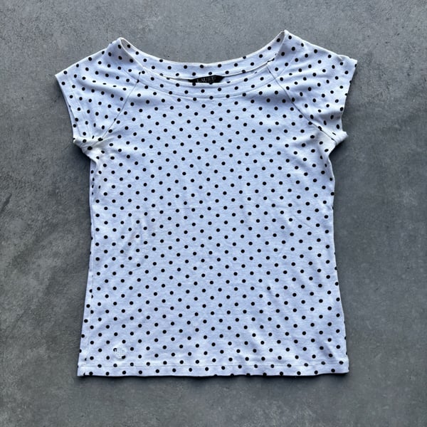 2000’s Y2K Lauren Ralph Lauren Polka Dot Short Sleeve Baby Top Size M