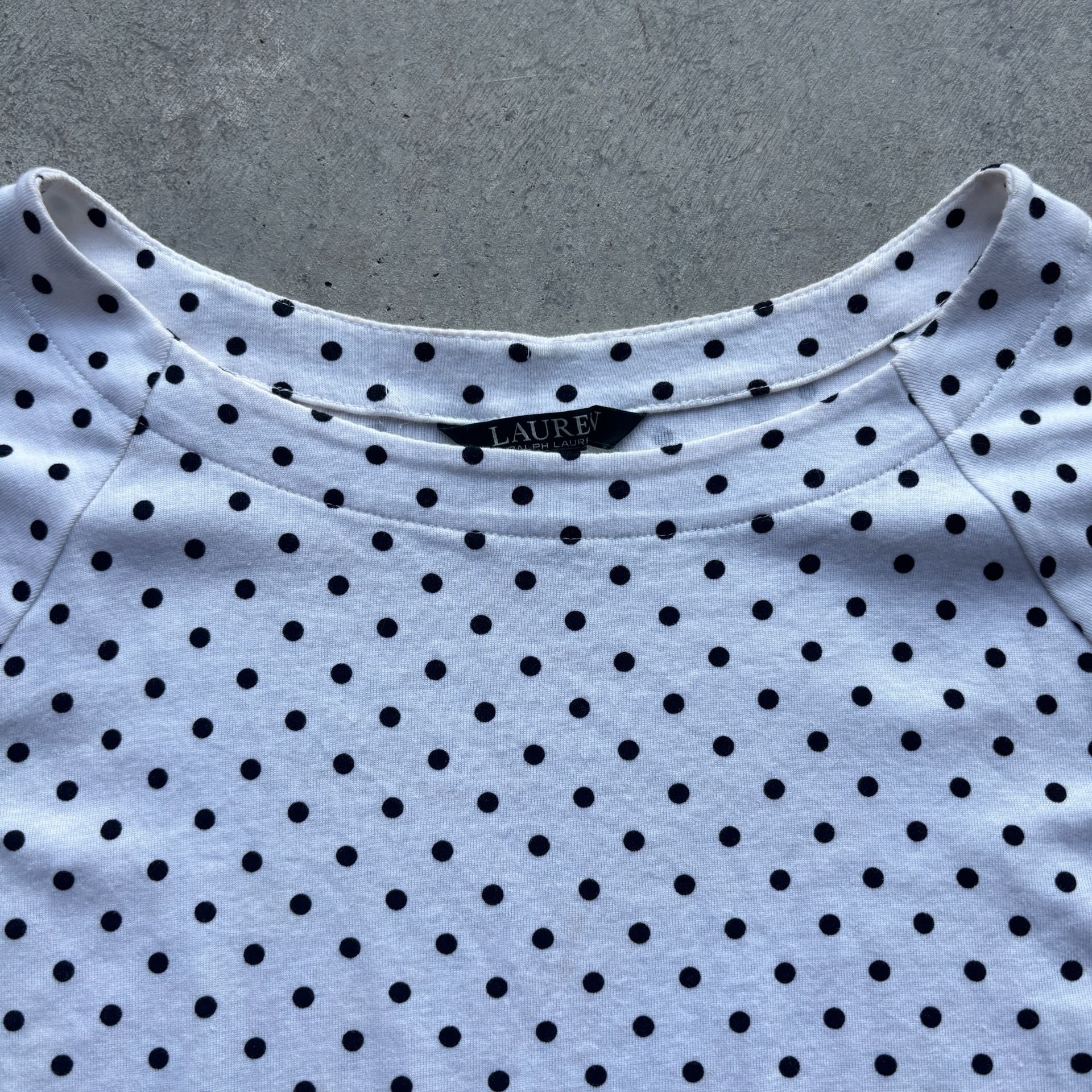 2000’s Y2K Lauren Ralph Lauren Polka Dot Short Sleeve Baby Top Size M 3