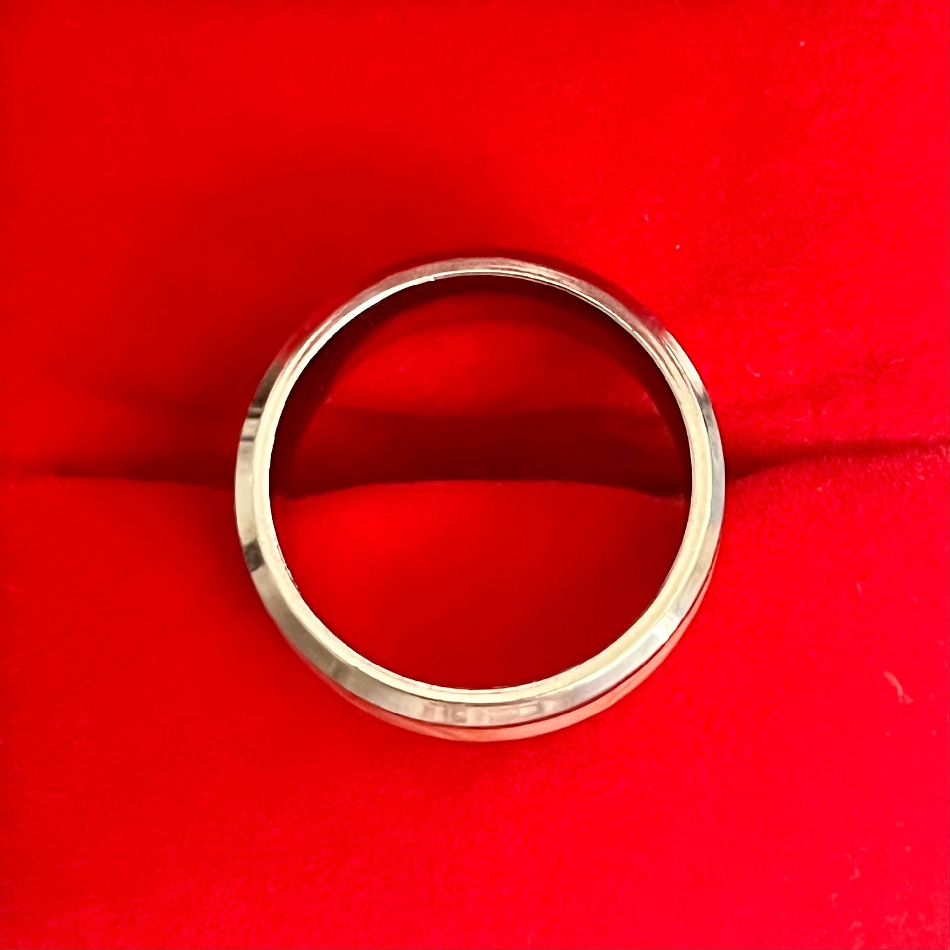 Tungsten Antler Inlaid Titanium Steel Polished Finish 6mm Band Size 8 6