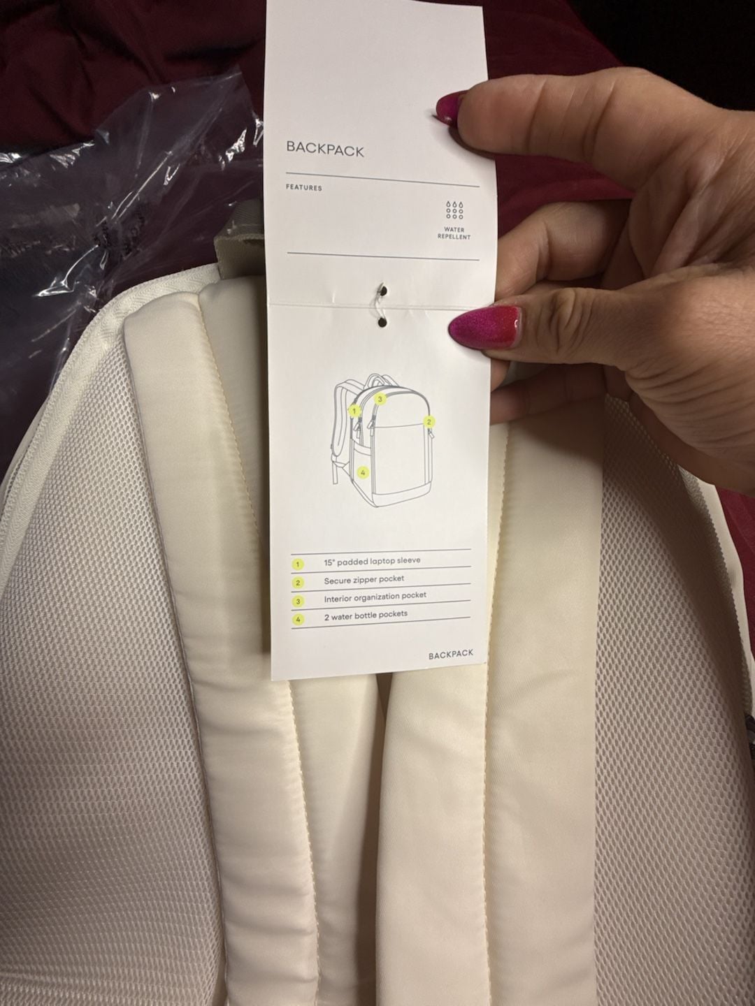All in Motion Travel 15-Inch Laptop Backpack Ivory 8