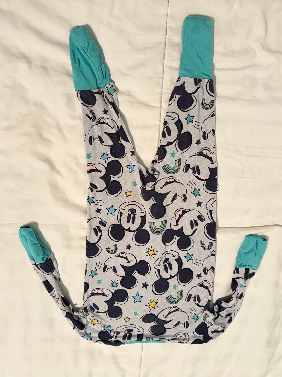 Little Sleepies Blue Mickey Mouse Forever Zippy Size 3-6 Months Pajamas 4
