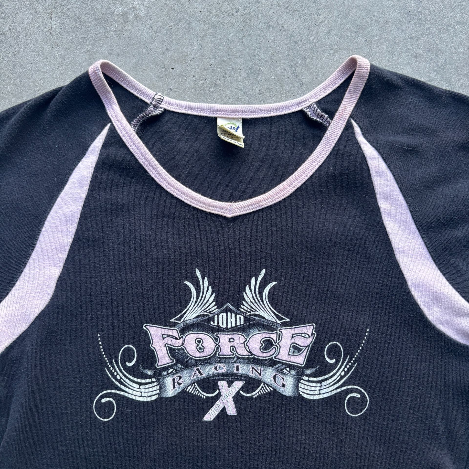 2000’s Y2K John Force Racing Tank Top Baby T-Shirt NHRA Size M 3