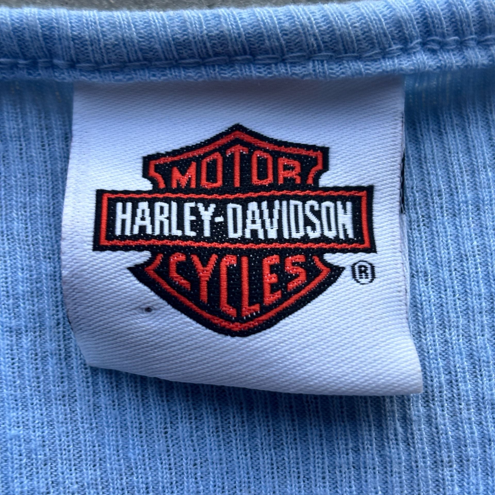 2004 Vintage Harley Davidson Sturgis Ribbed Top Blue Lace Size S 5