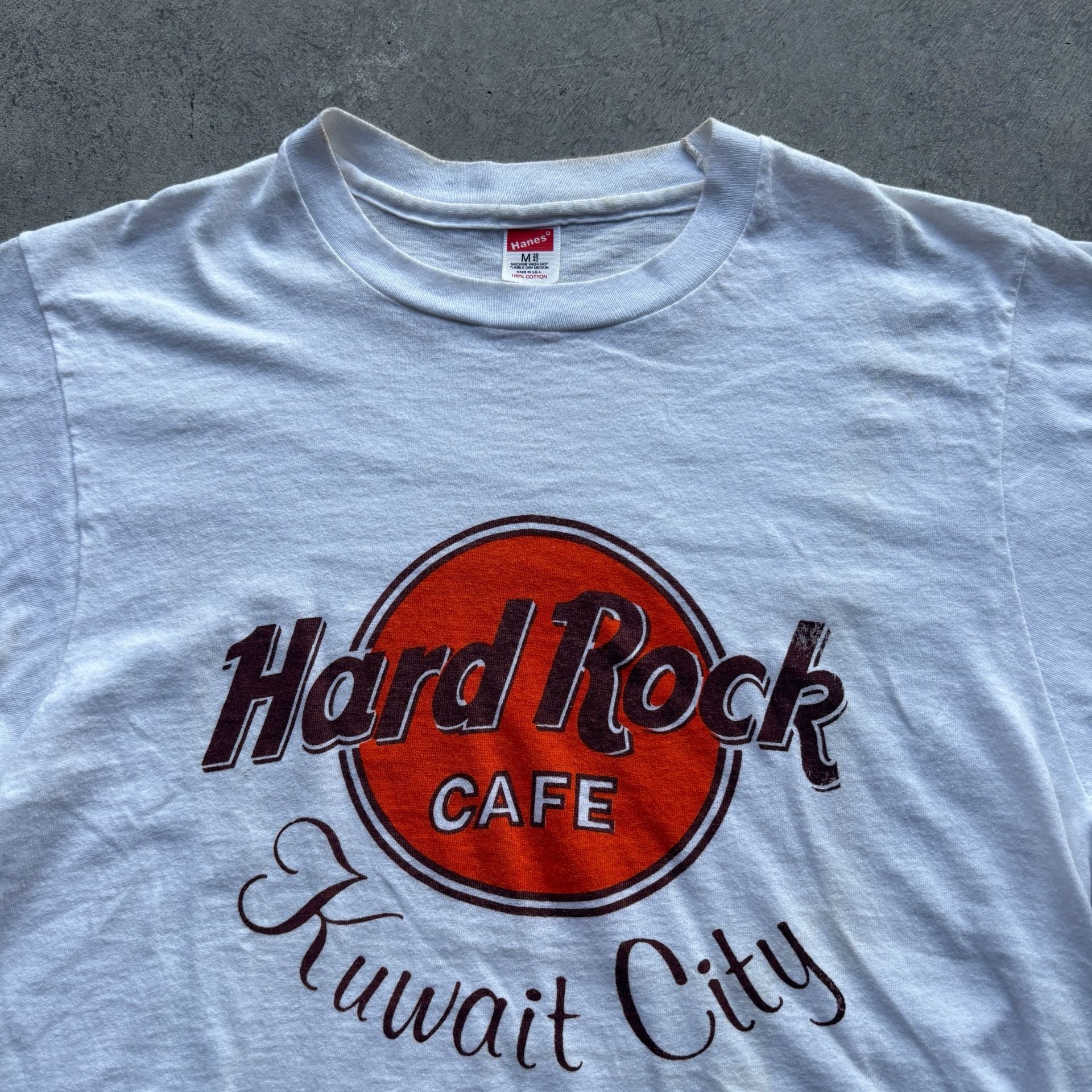 1980’s Vintage Hard Rock Cafe Kuwait City T-Shirt White Size M 3