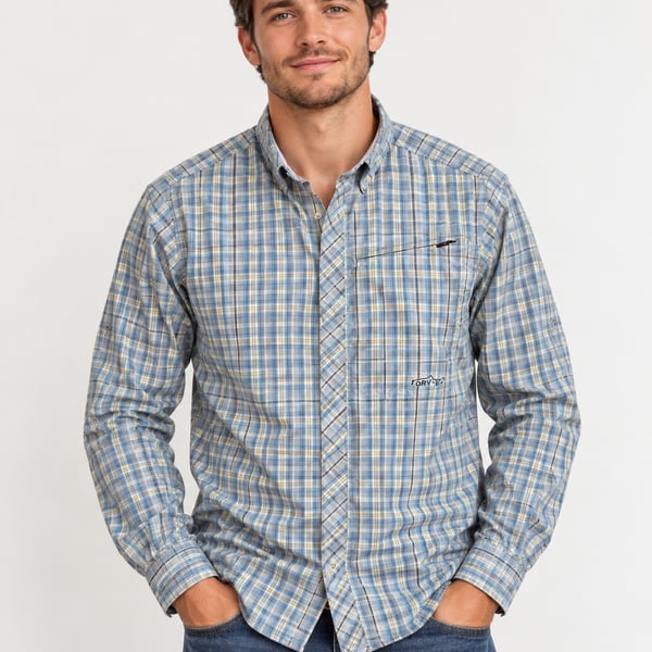 Orvis Trout Bum Men’s M Plaid Performance Fly Fishing Shirt Long Sleeve Ventilated