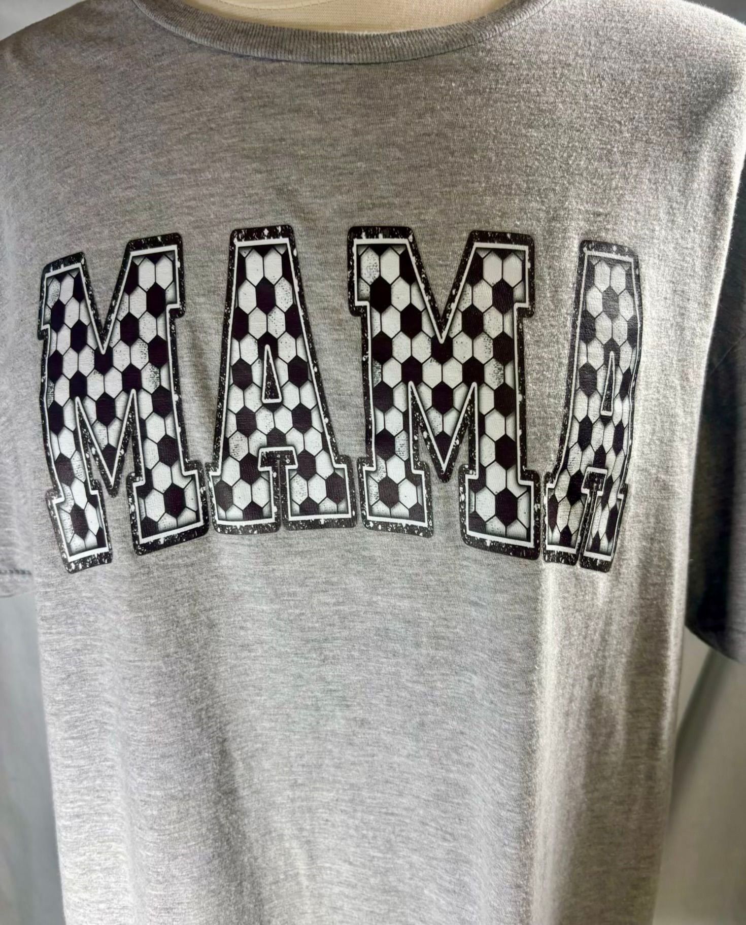 Gildan Mama Soccer Graphic T-Shirt Gray 3