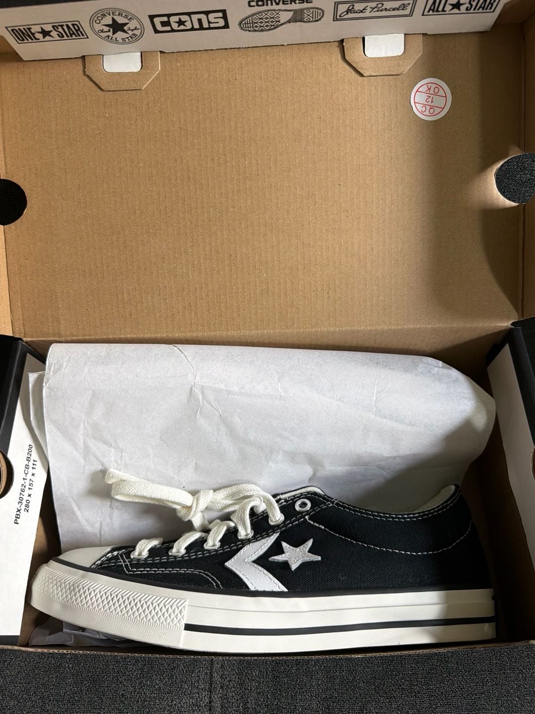 Converse Star Player 76 Size 4.5 Black White Canvas Sneakers 3
