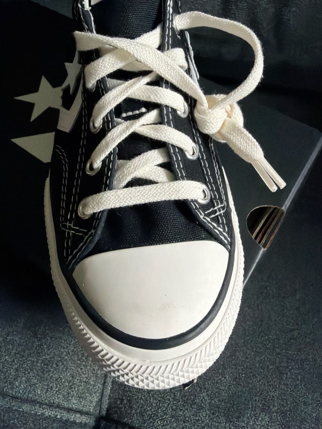 Converse Star Player 76 Size 4.5 Black White Canvas Sneakers 6
