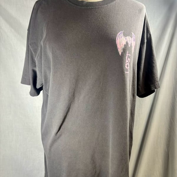 Lost Enterprises T-Shirt Size Large Dark Gray Skull Wing