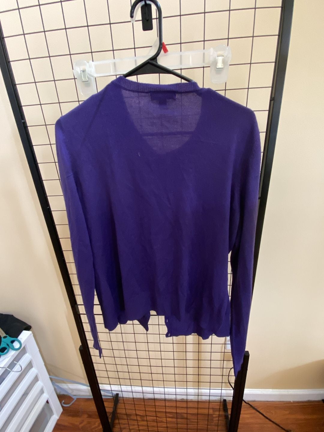 New York & Company Cardigan Size XL Purple Ruched Button Down 5