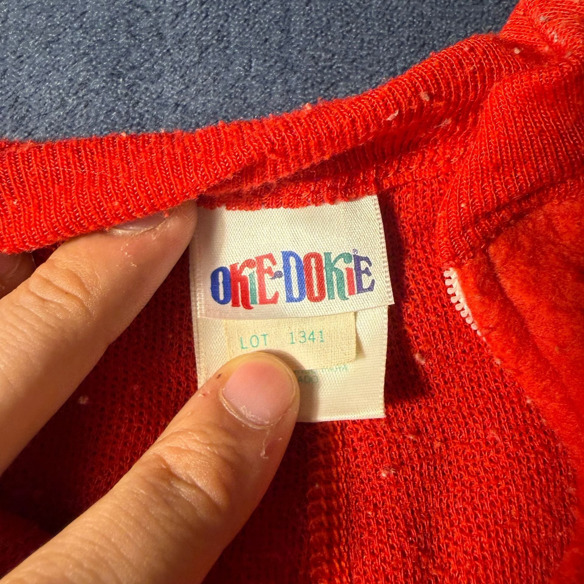 Vintage Okie Dokie Size 18 Months Red Fleece Sleeper 3