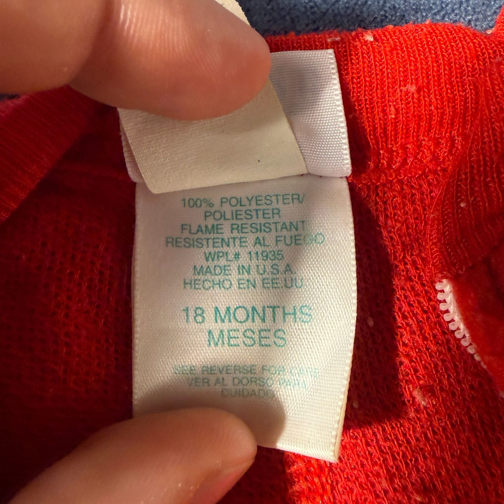 Vintage Okie Dokie Size 18 Months Red Fleece Sleeper 4