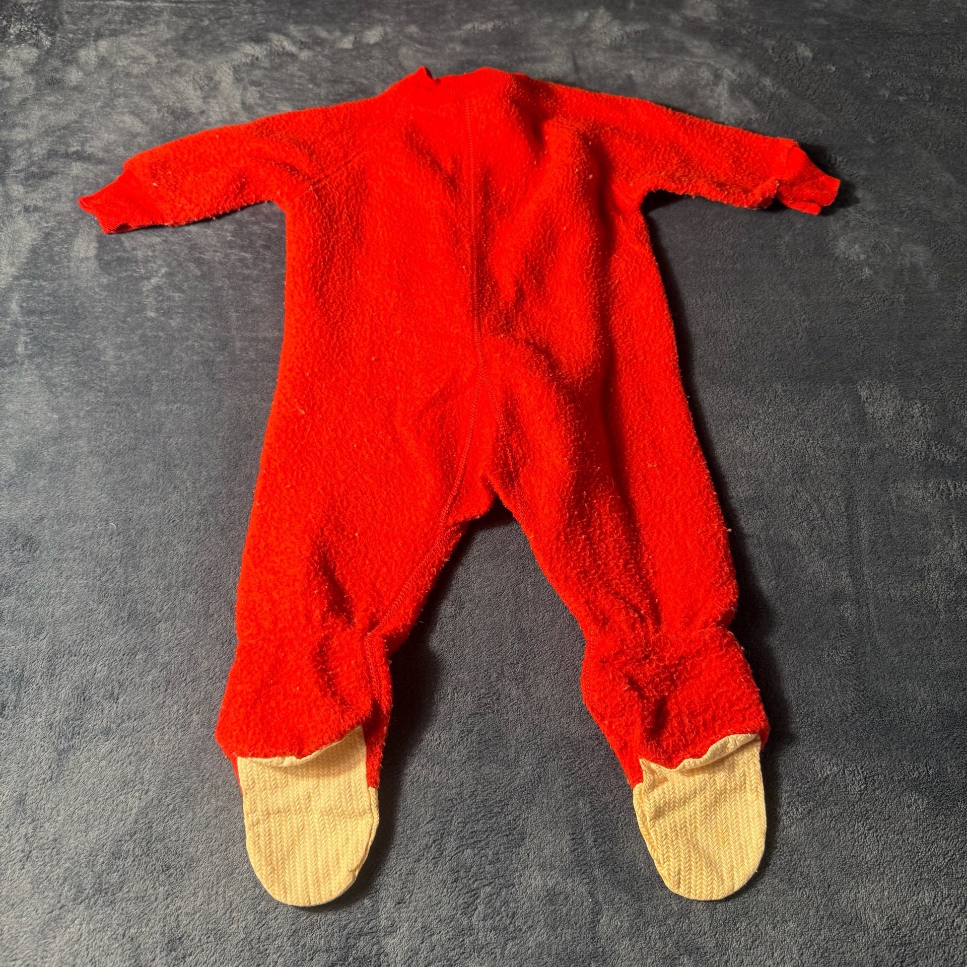 Vintage Okie Dokie Size 18 Months Red Fleece Sleeper 5