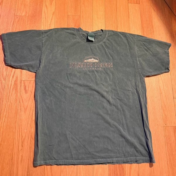 Vintage Colorado Springs T-Shirt Green Graphic Cotton