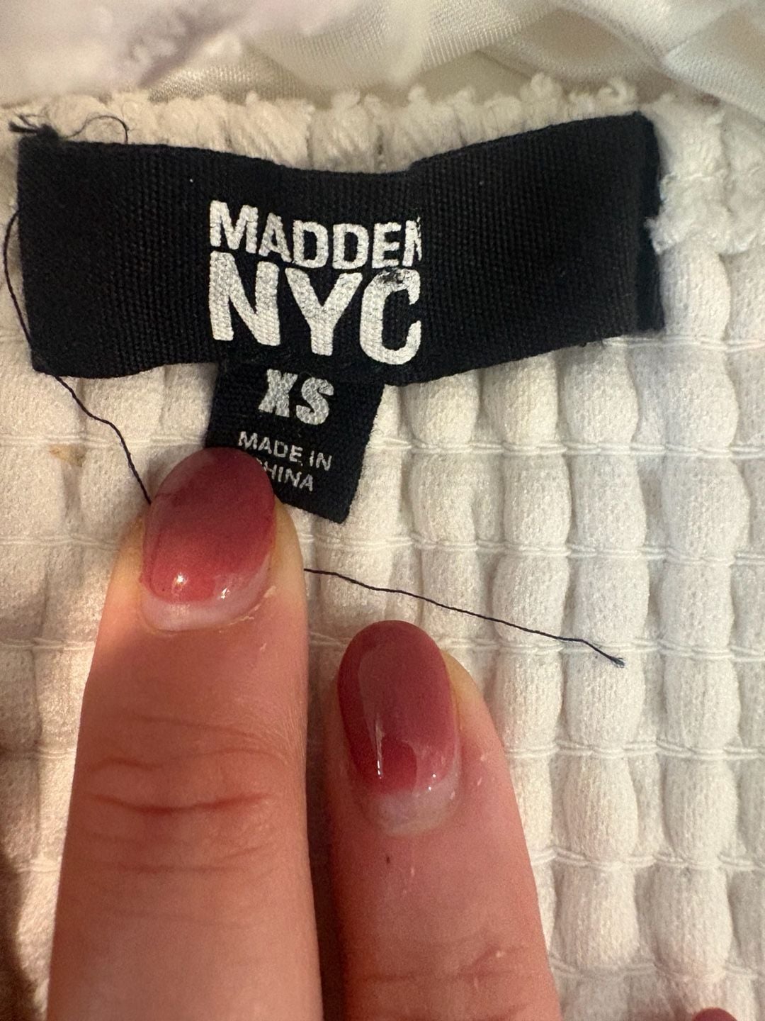 Steve Madden White Sequin Tweed Crop Top 9