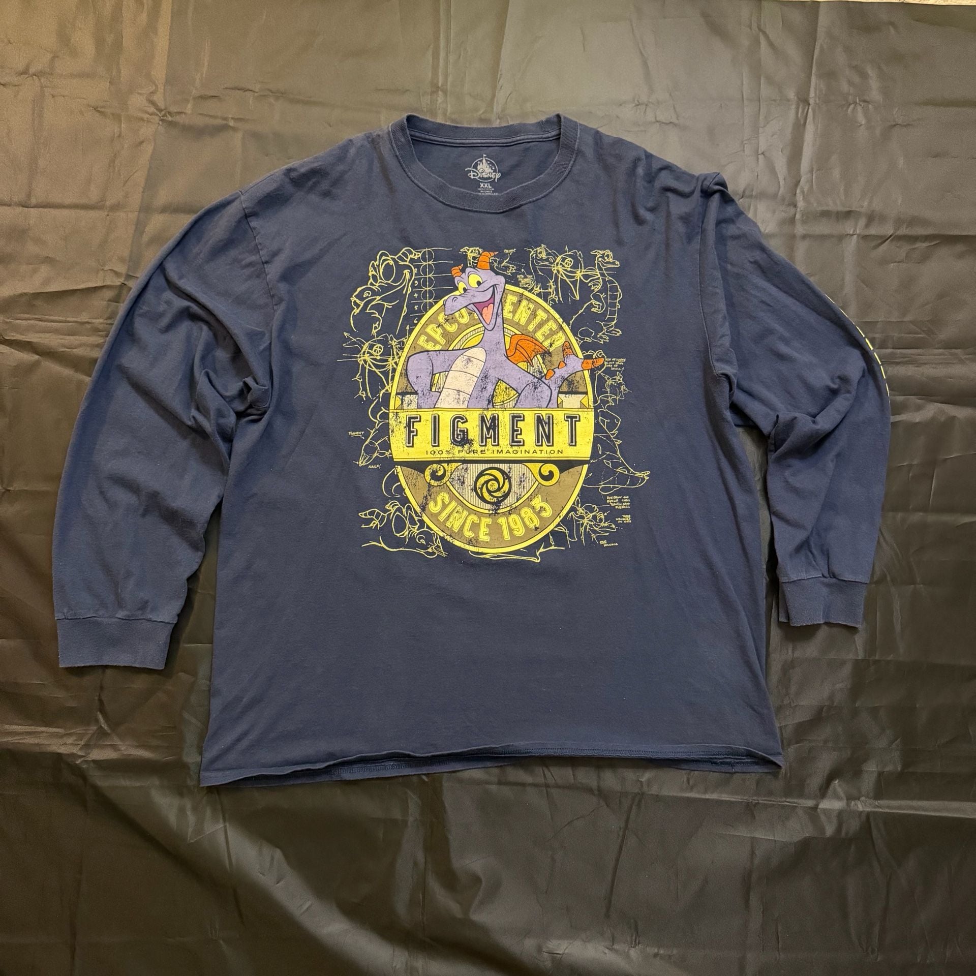Disney EPCOT Figment Long Sleeve Graphic Shirt XXL Imagination 1