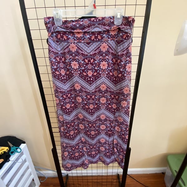 Joe B Maxi Skirt Size X-Large Floral Print Foldover Waist